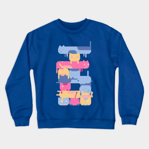 Stacked Cats Crewneck Sweatshirt by BadOdds